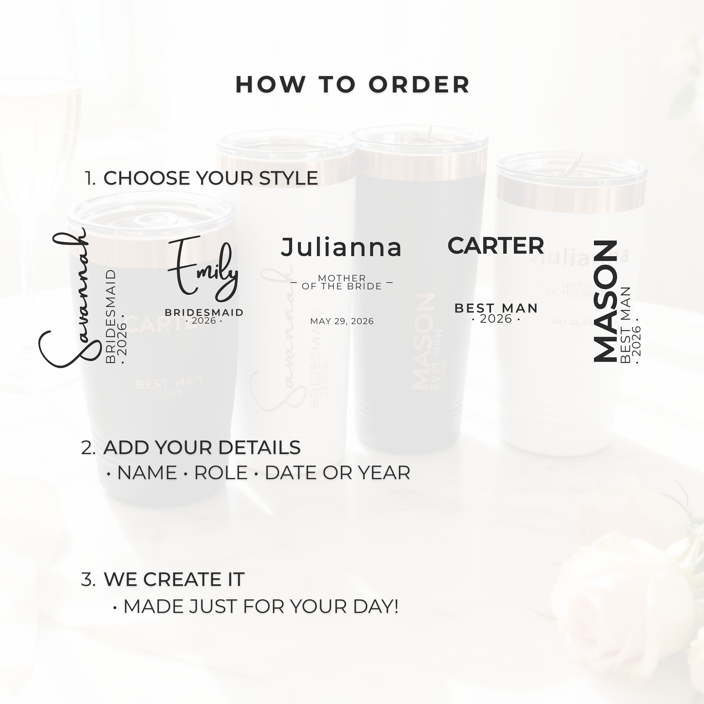 Personalized Groomsmen Tumbler | Engraved Wedding Party Gift