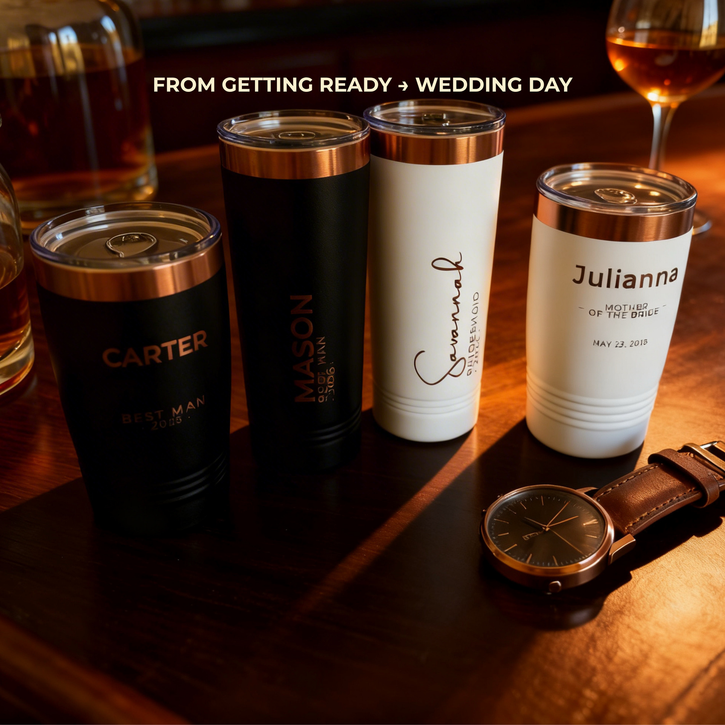 Personalized Groomsmen Tumbler | Engraved Wedding Party Gift