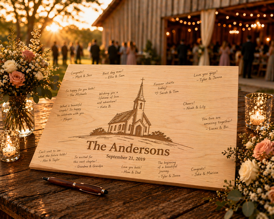 Personalized Wedding Signature Board | Engraved Guest Book Alternative | Custom Heirloom Wedding Sign