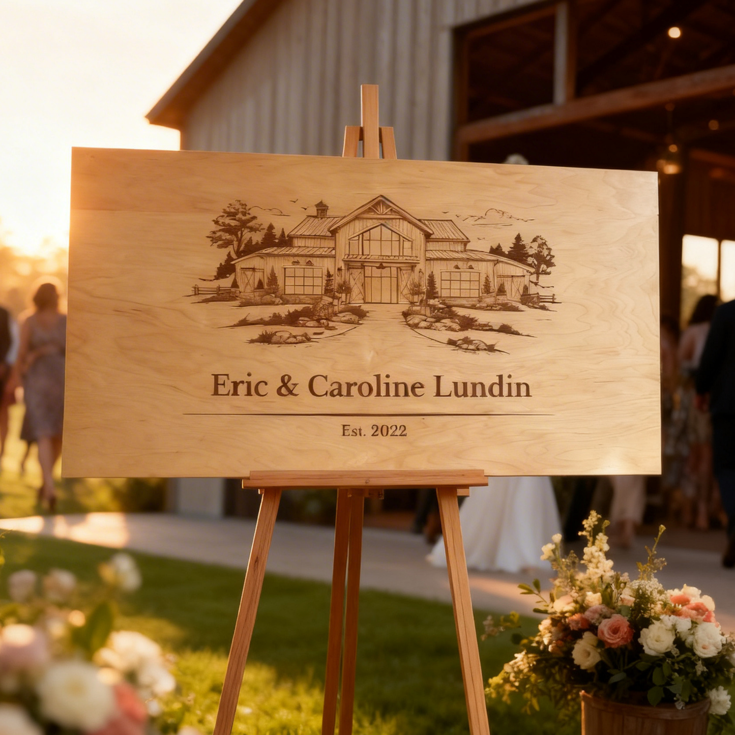 Personalized Wedding Welcome Sign | Engraved Wood Wedding Sign | Ceremony & Reception Decor